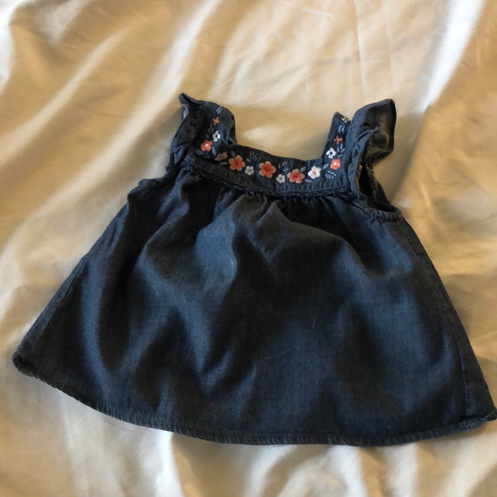 Light Jean baby girl summer shirt